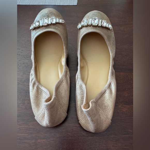 Cole Haan gold metallic rhinestone sparkle ballet flat 7.5 - Picture 5 of 5